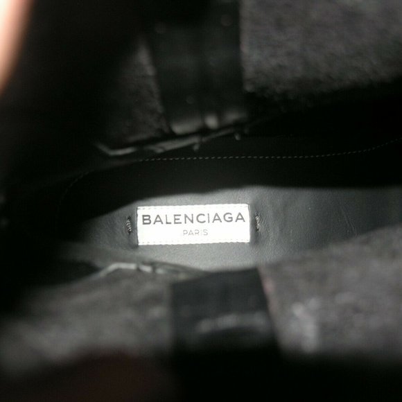 Balenciaga Black Leather Engineer Ankle Boots Size 8 NWB - Picture 10 of 10